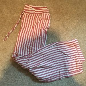 Pink striped beachy pants